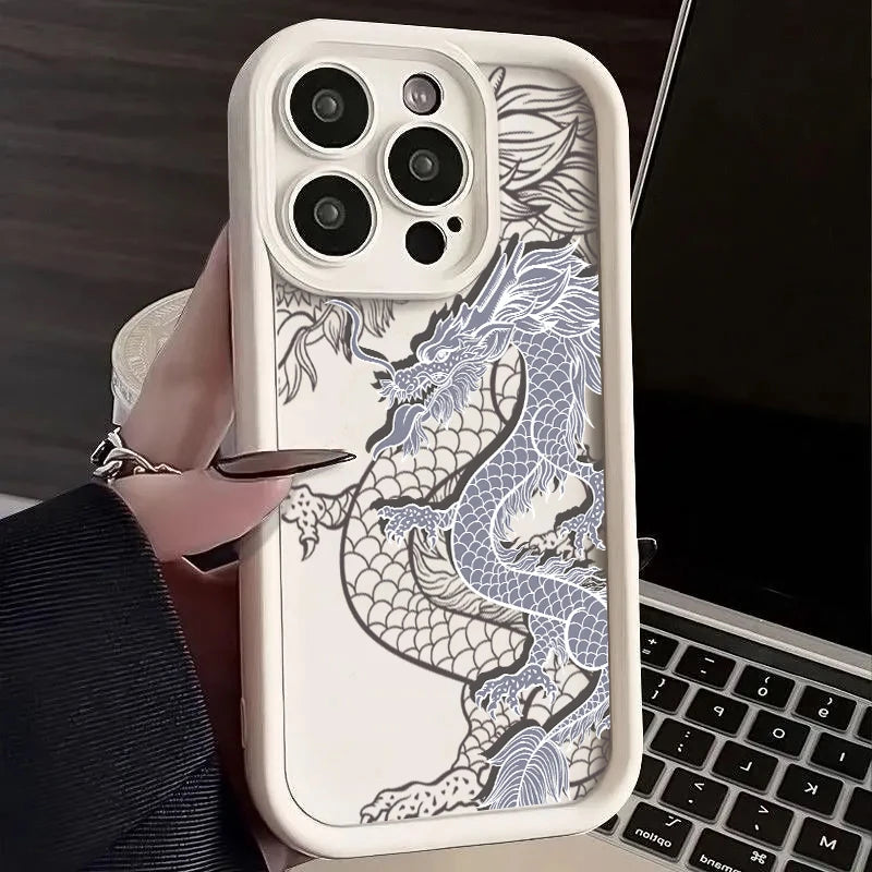Case iPhone Dragão Oriental em Silicone TPU