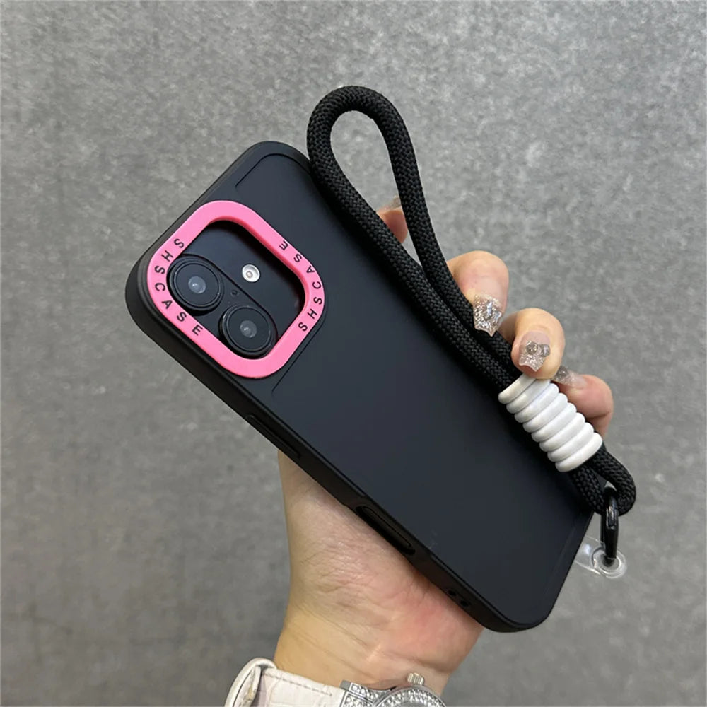Case iPhone Bicolor com Alça e Proteção de Lente