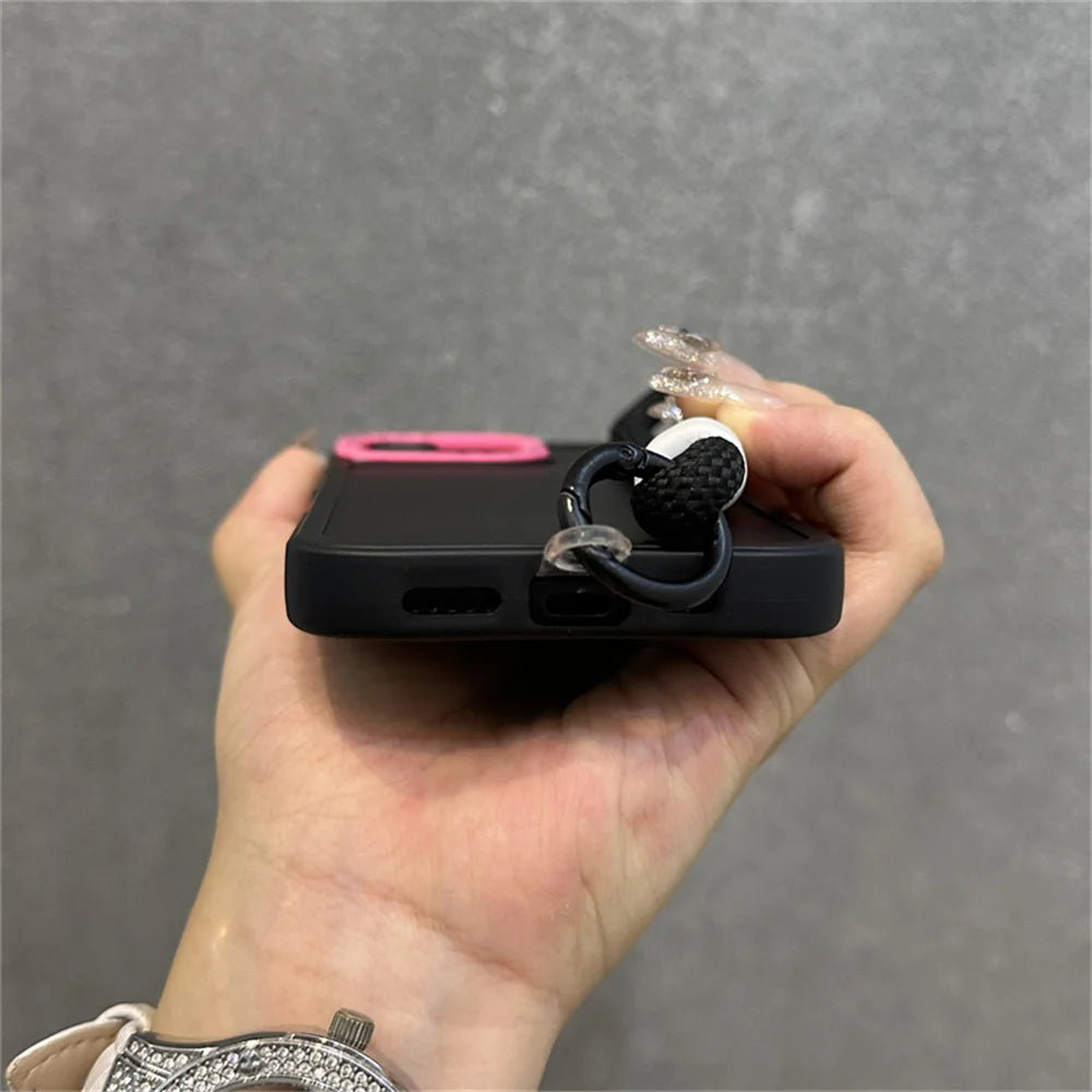 Case iPhone Bicolor com Alça e Proteção de Lente