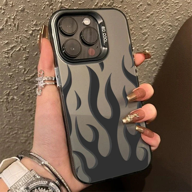 Case iPhone com Estampa de Fogo Y2K