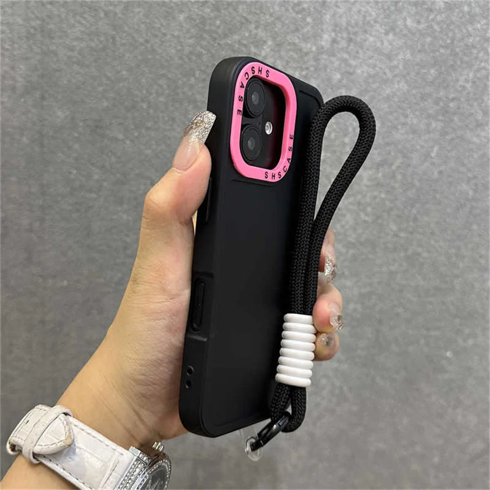 Case iPhone Bicolor com Alça e Proteção de Lente