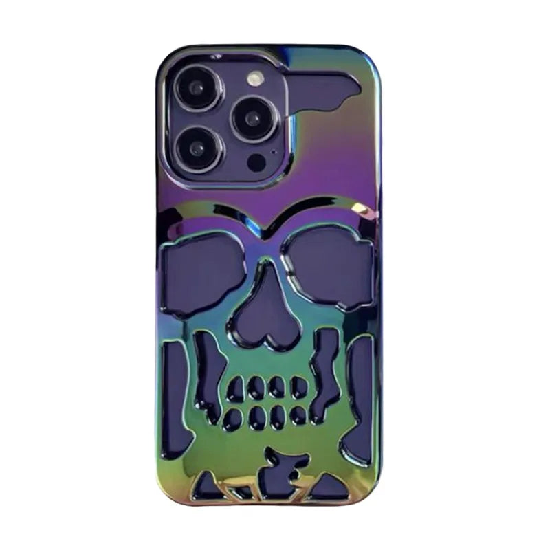 Case iPhone Caveira Vazada Metalizada