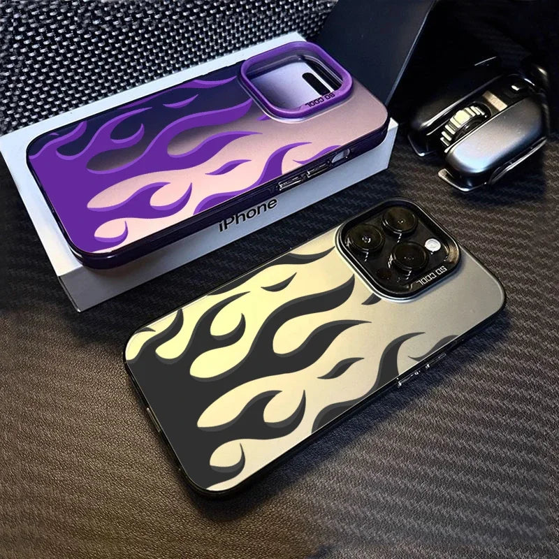 Case iPhone com Estampa de Fogo Y2K