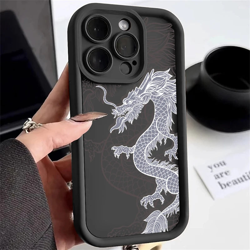 Case iPhone Dragão Oriental em Silicone TPU