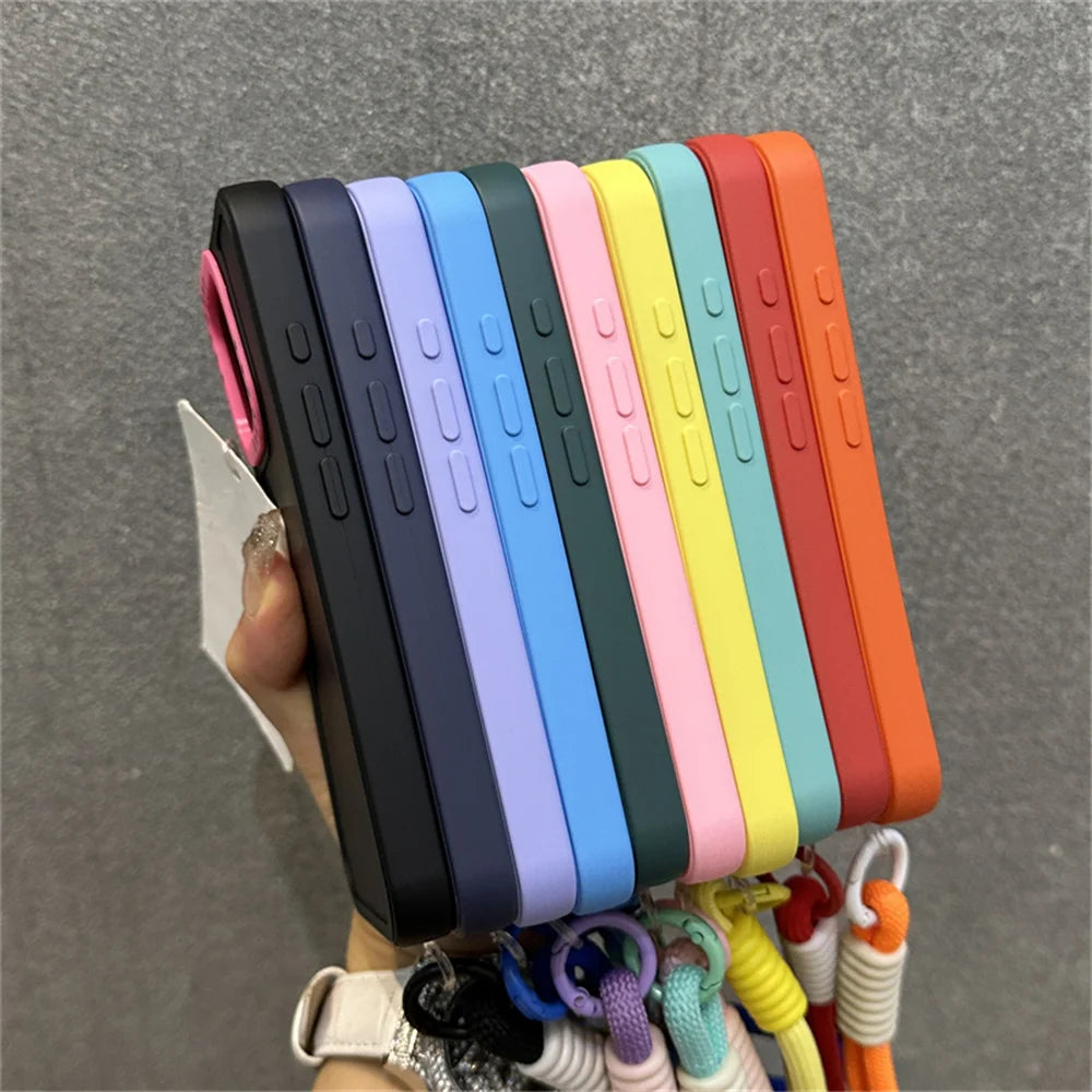 Case iPhone Bicolor com Alça e Proteção de Lente