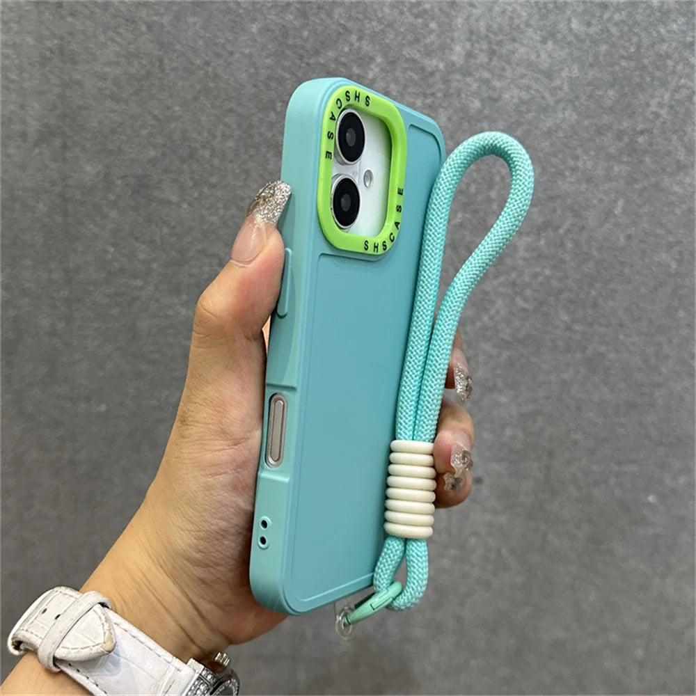 Case iPhone Bicolor com Alça e Proteção de Lente