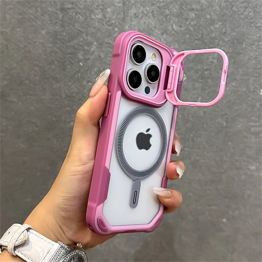 Case iPhone Bicolor com Proteção de Lente e MagSafe